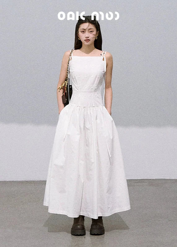 High-End Embroidered White Dress
