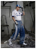 All-over Embroidered V-Neck Jersey Tee