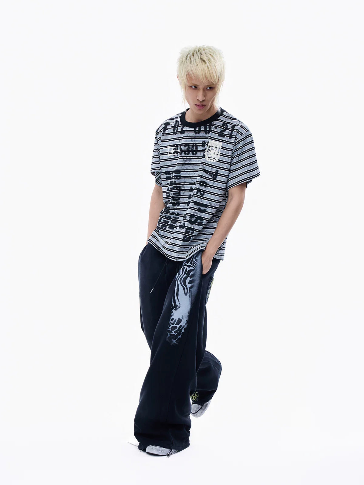 Double Waist Leopard Panel Sweatpants