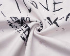Graffiti Contrast Half-Zip Polo Tee