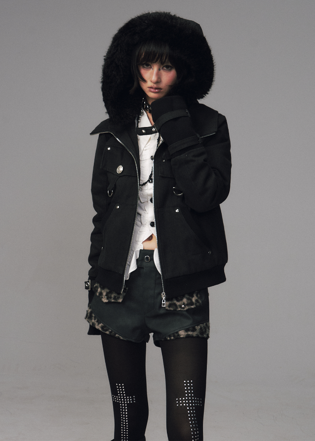 Nightfang Detachable Fur Hood Combat Jacket
