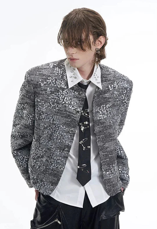 【26s Jan.】Luxury Sequin Tweed Cropped Jacket Main Image