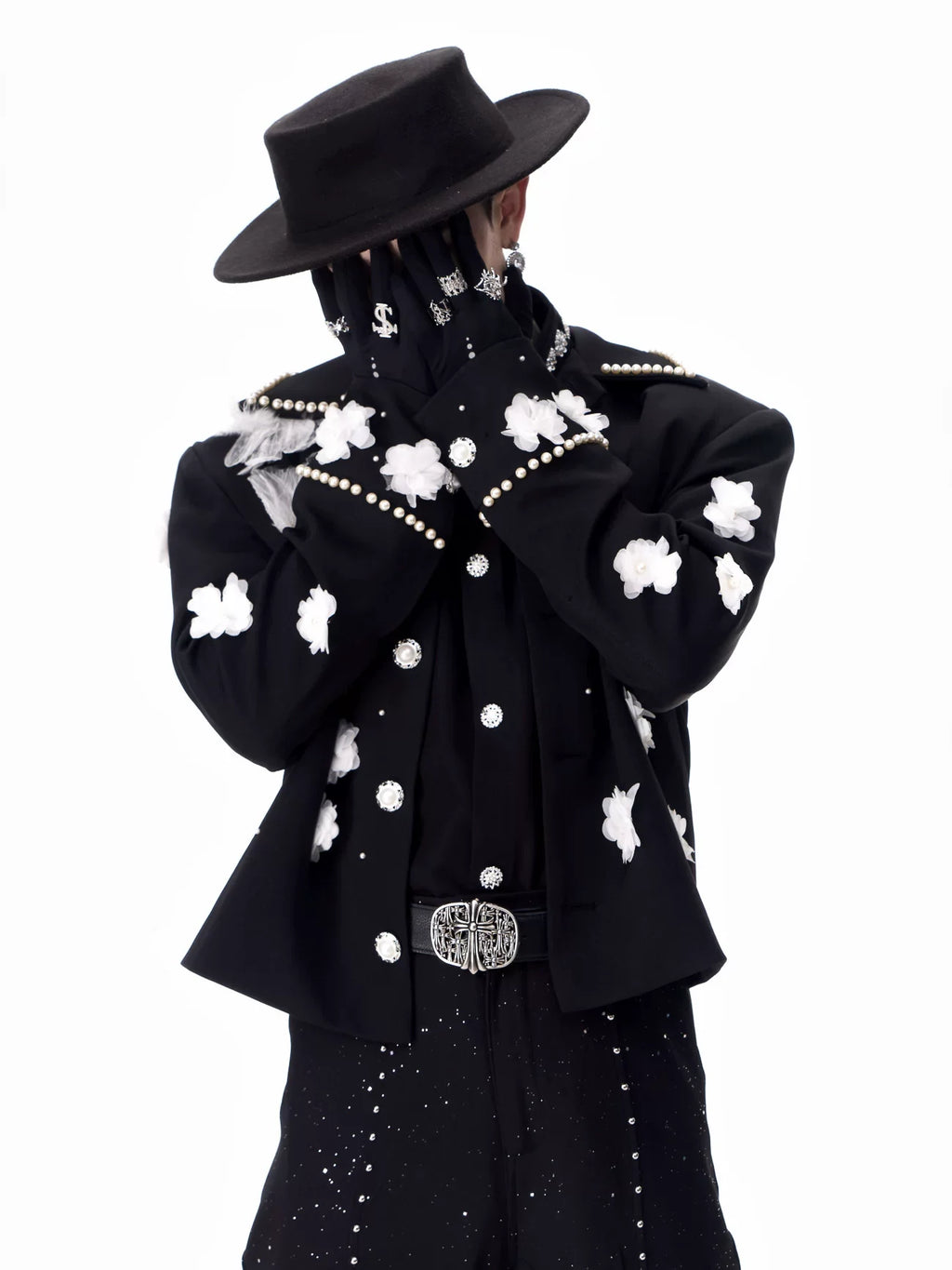 【26s Feb.】Couture 3D Floral Structured Shoulder Cropped Jacket / Pants