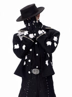【26s Feb.】Couture 3D Floral Structured Shoulder Cropped Jacket / Pants