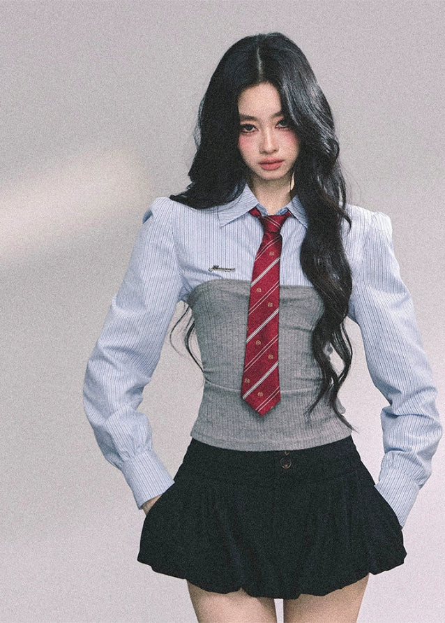 Collegiate Stripe Corset Knit