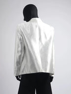 【26s Apr.】Pleated Double-Breasted White Blazer