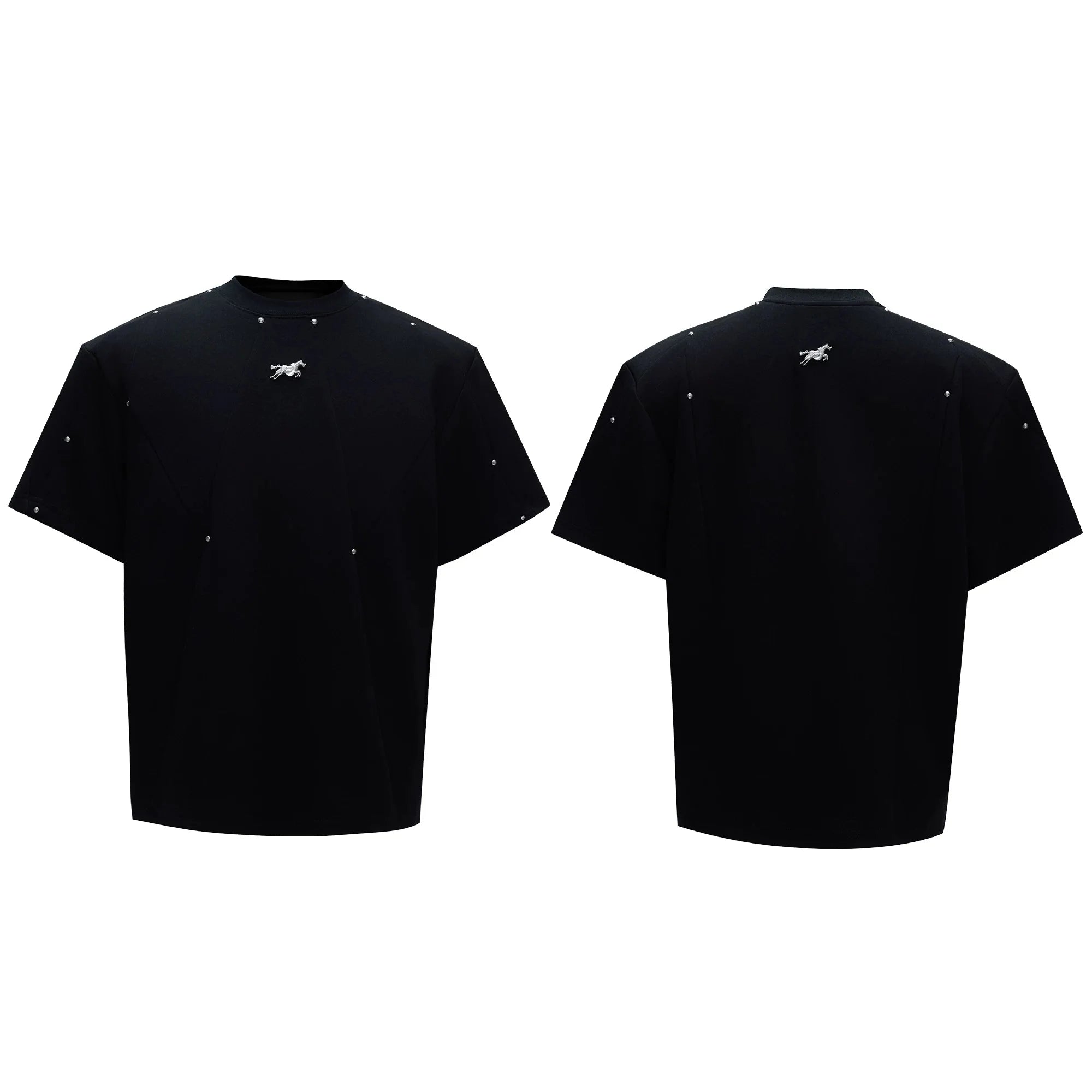 【26s May】Studded Deconstructed Boxy Shoulder Tee