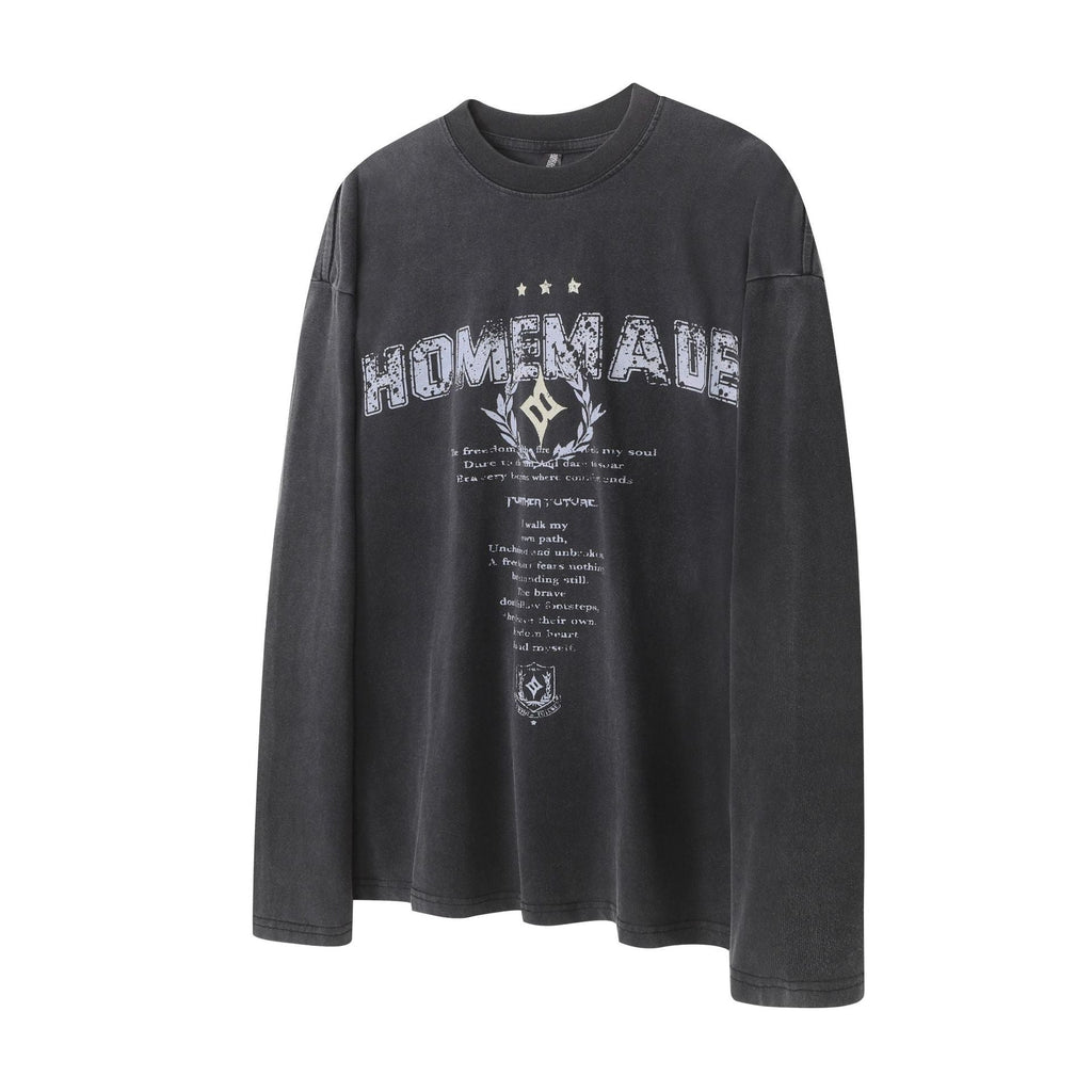 Layered Distressed Washed Long Sleeve Tee