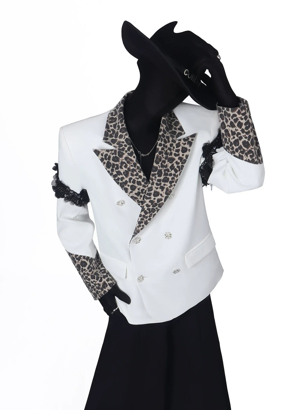 【26s May.】Leopard Collar Structured Oversized Blazer