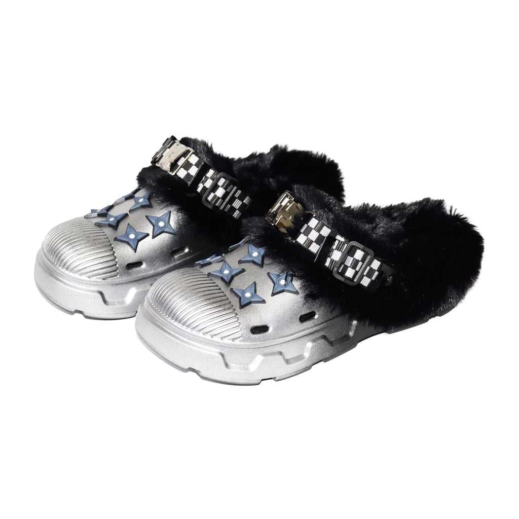 【26s Jan.】Fleece-Lined Functional Platform Clog Mule