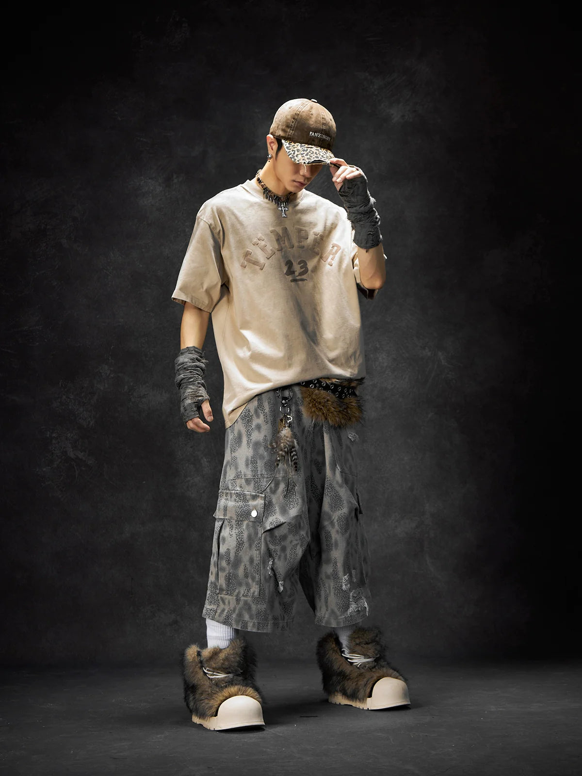 【25s Jun.】Leopard Print Ripped Pocket Cropped Pants