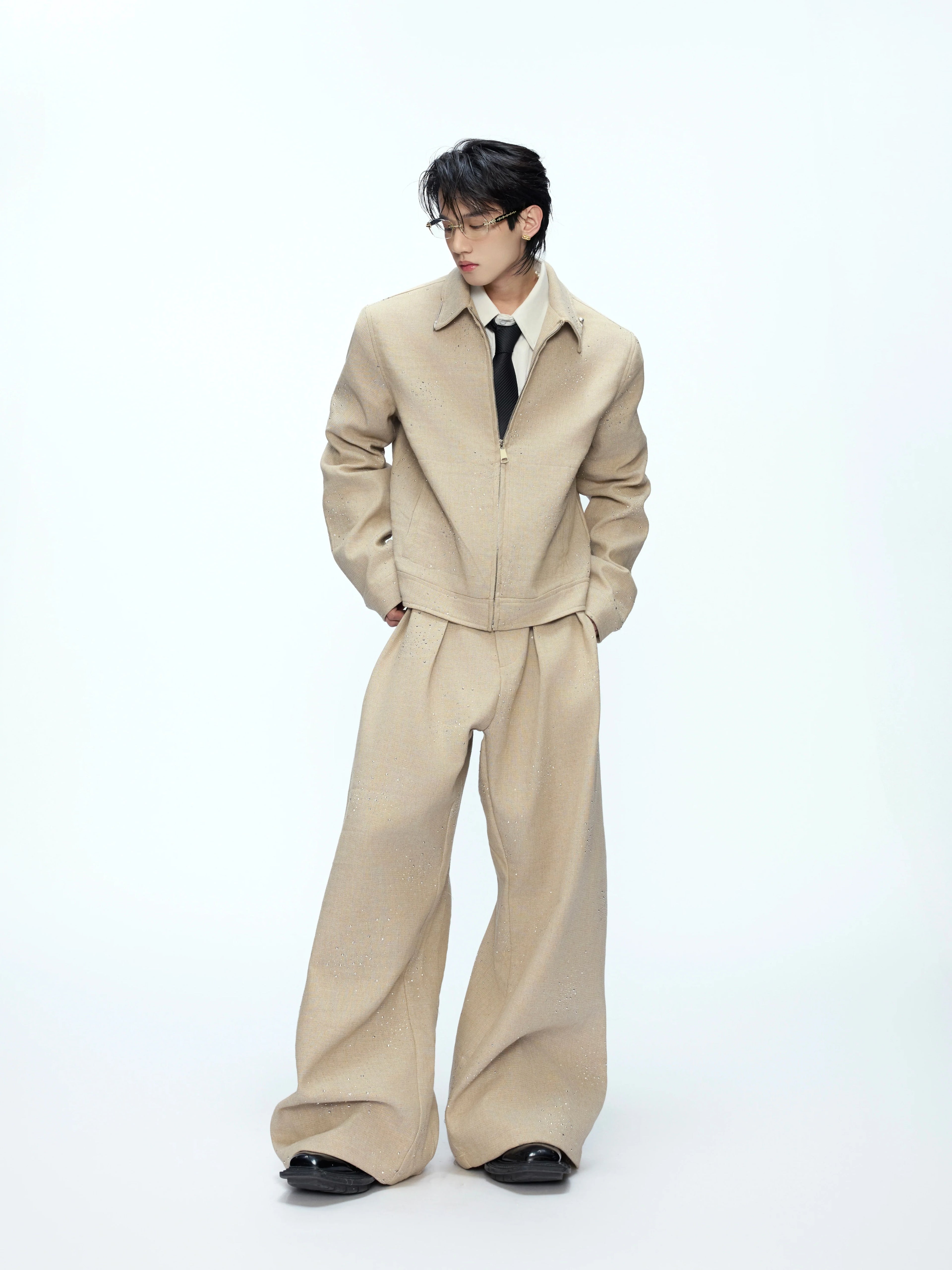【25s Sep.】"Starlight" Hot-drilled Sequined Jacket/pants