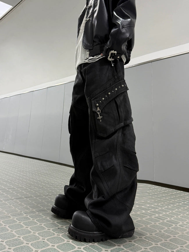 【26s Mar.】Waxed Curved Cargo Denim Pants Main Image