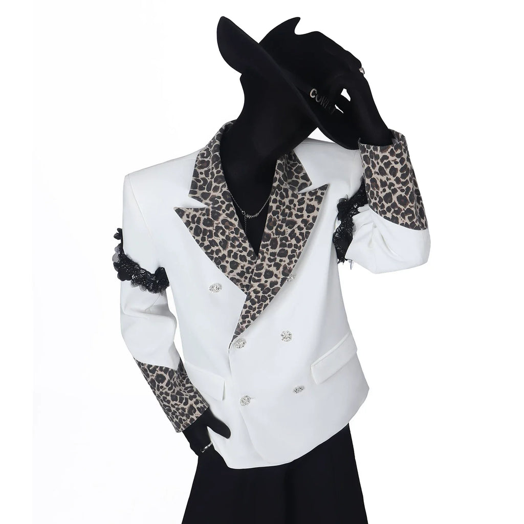 【26s May.】Leopard Collar Structured Oversized Blazer