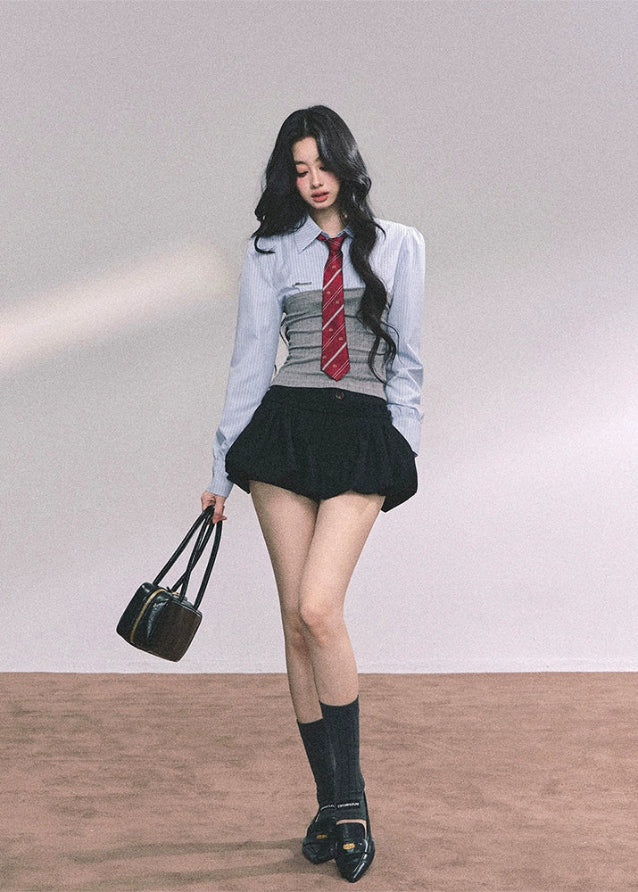 Collegiate Stripe Corset Knit