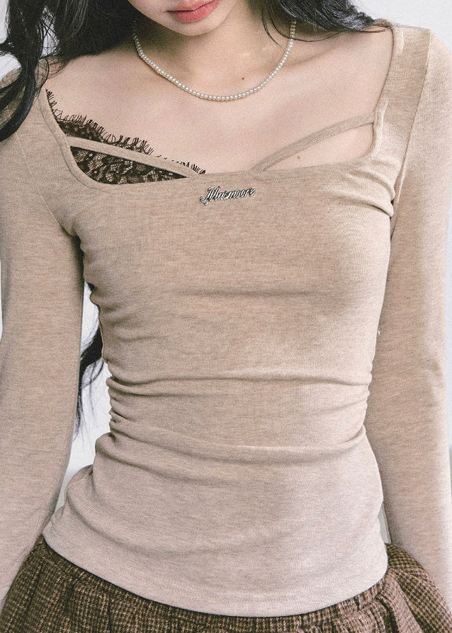Parisienne Grace Slit Lace Top