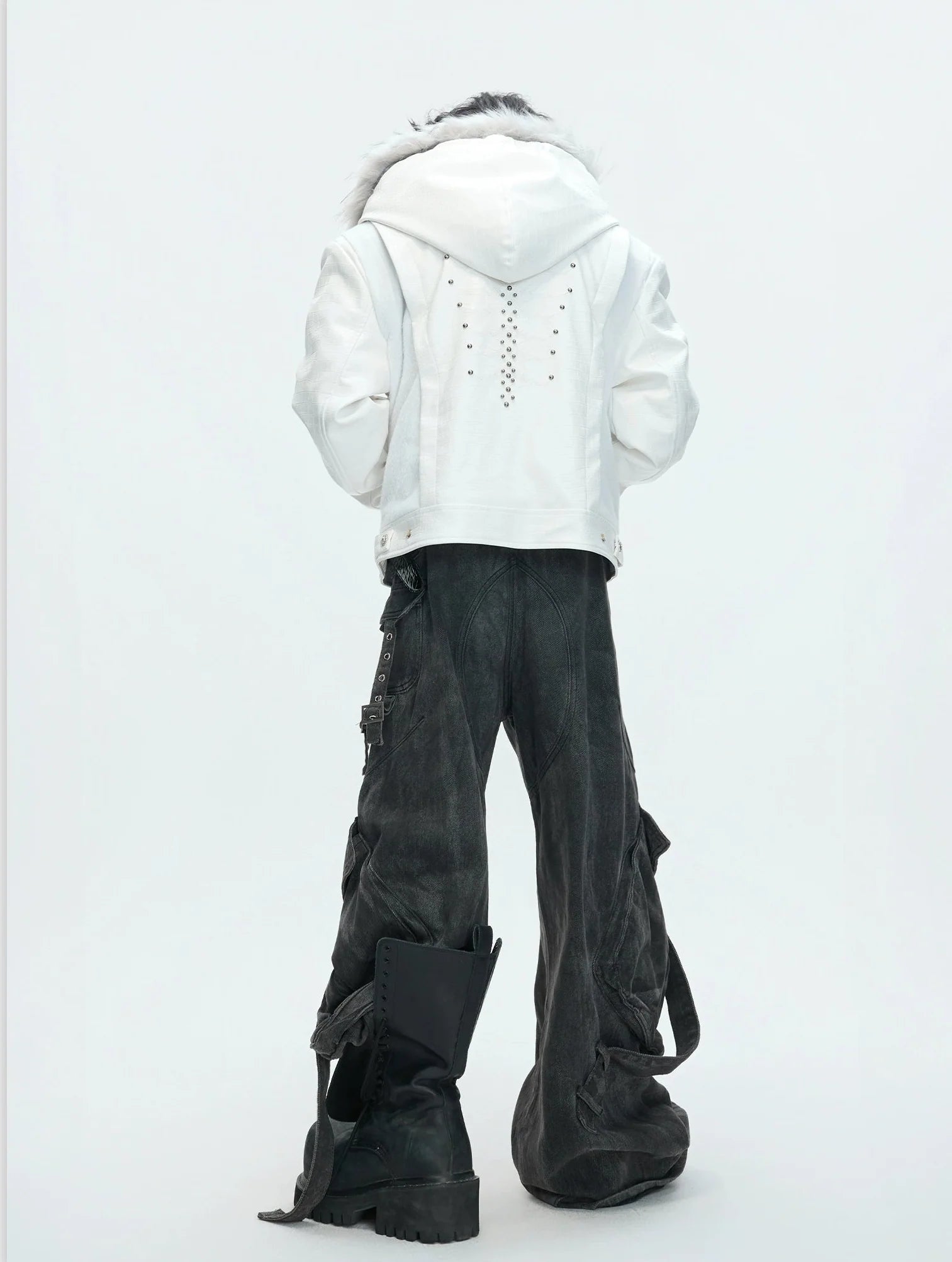 【26s Feb.】Horsehair and Crocodile Print Hooded Jacket