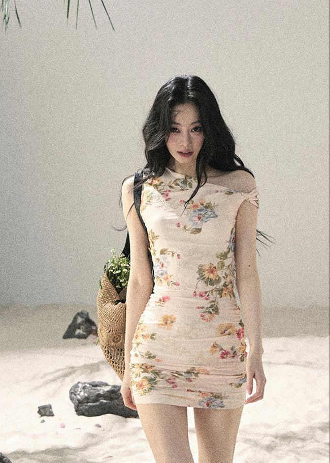 Blooming Whisper Floral Mesh Dress Hover Image