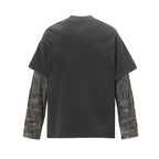 Layered Distressed Washed Long Sleeve Tee