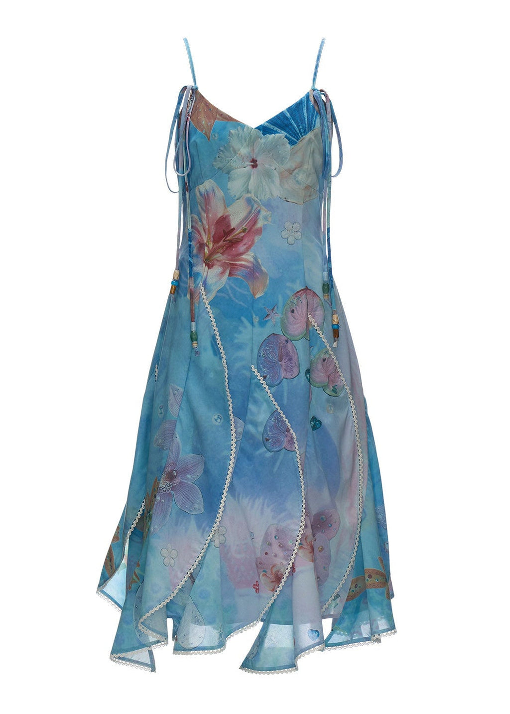Undersea Bloom Layered Maxi Dress
