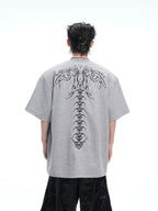 【25s Apr.】3D Spine Embroidered Oversized T-Shirt