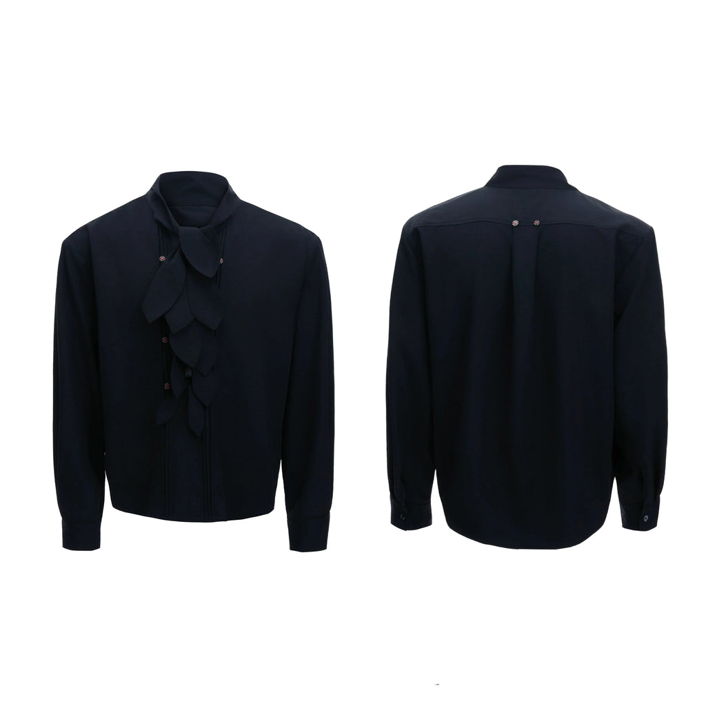 【25s Aug.】Scarf Neckline Ice Silk Shirt