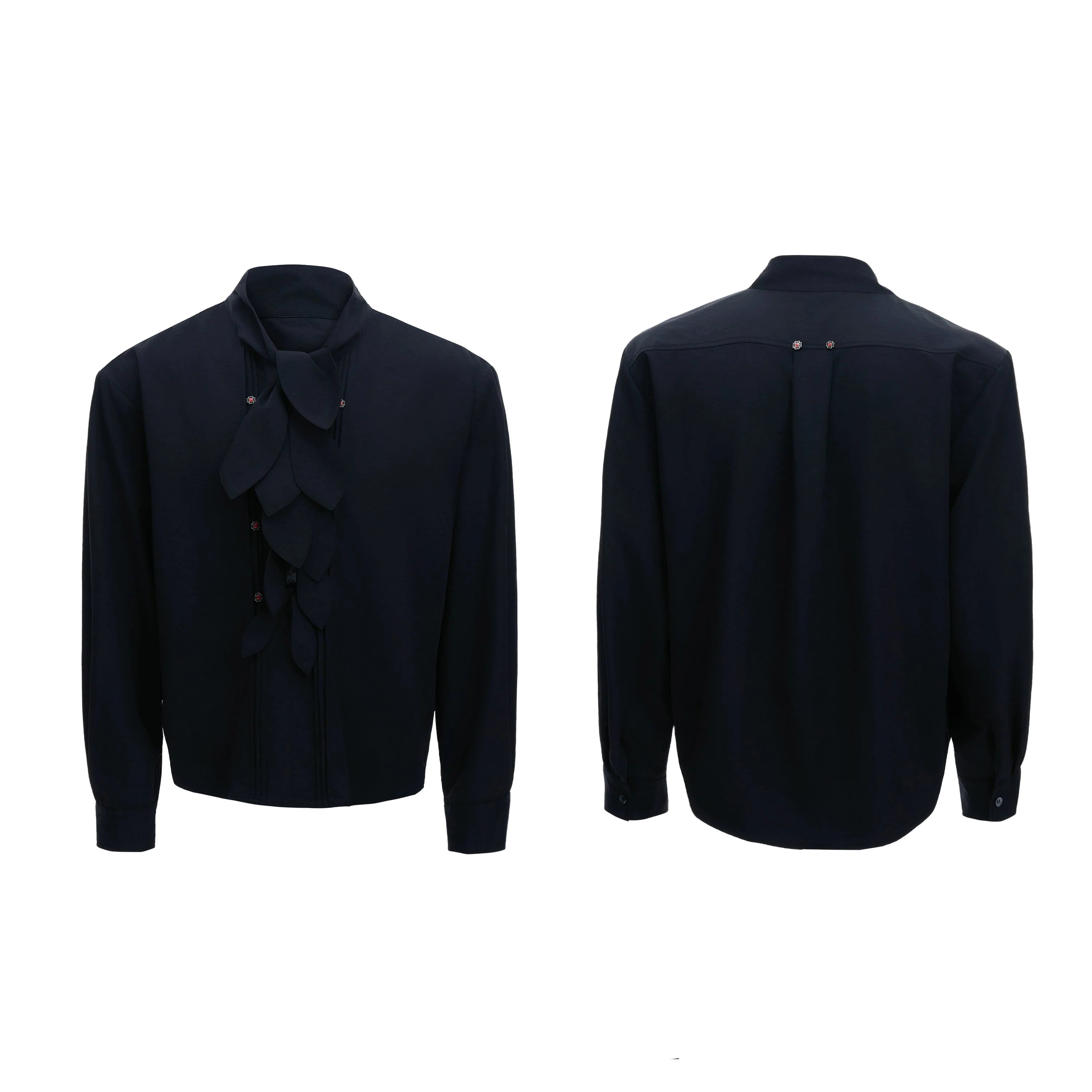 【25s Aug.】Scarf Neckline Ice Silk Shirt