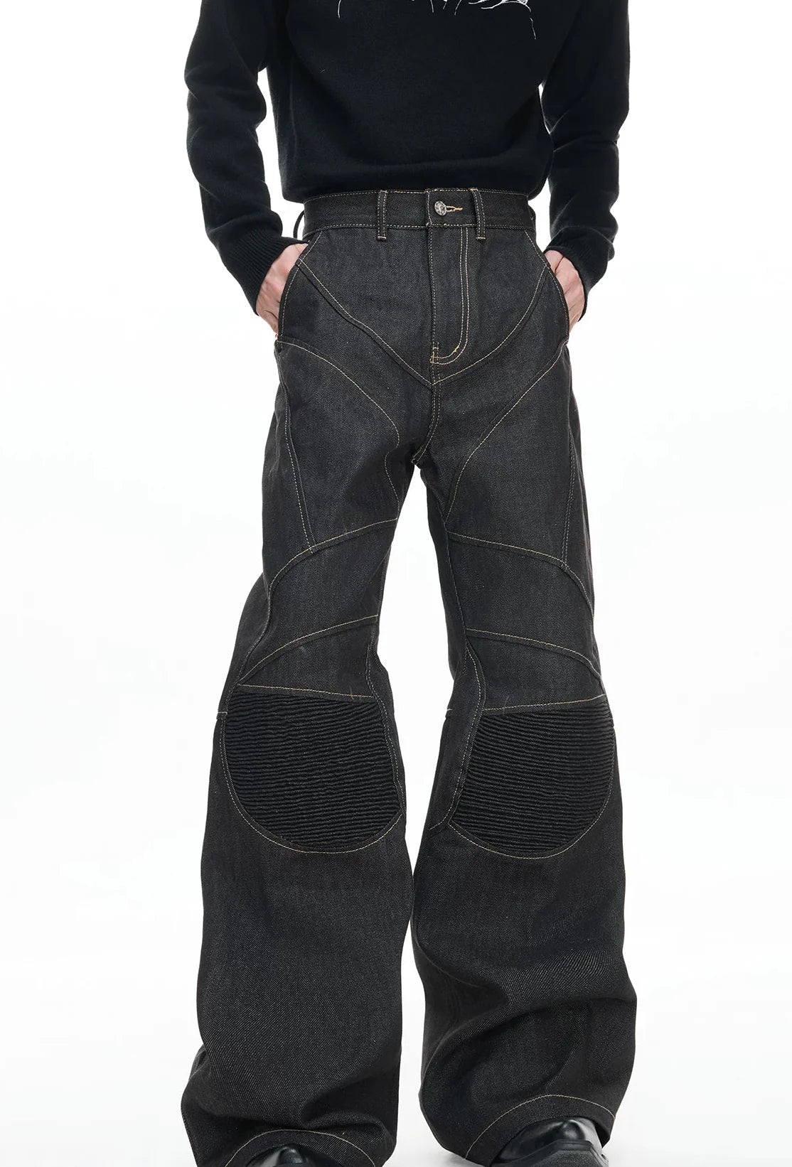【26s Jan.】Hand-Stitched 14.5oz Raw Denim Knee-Panel Jeans