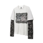 Layered Distressed Washed Long Sleeve Tee