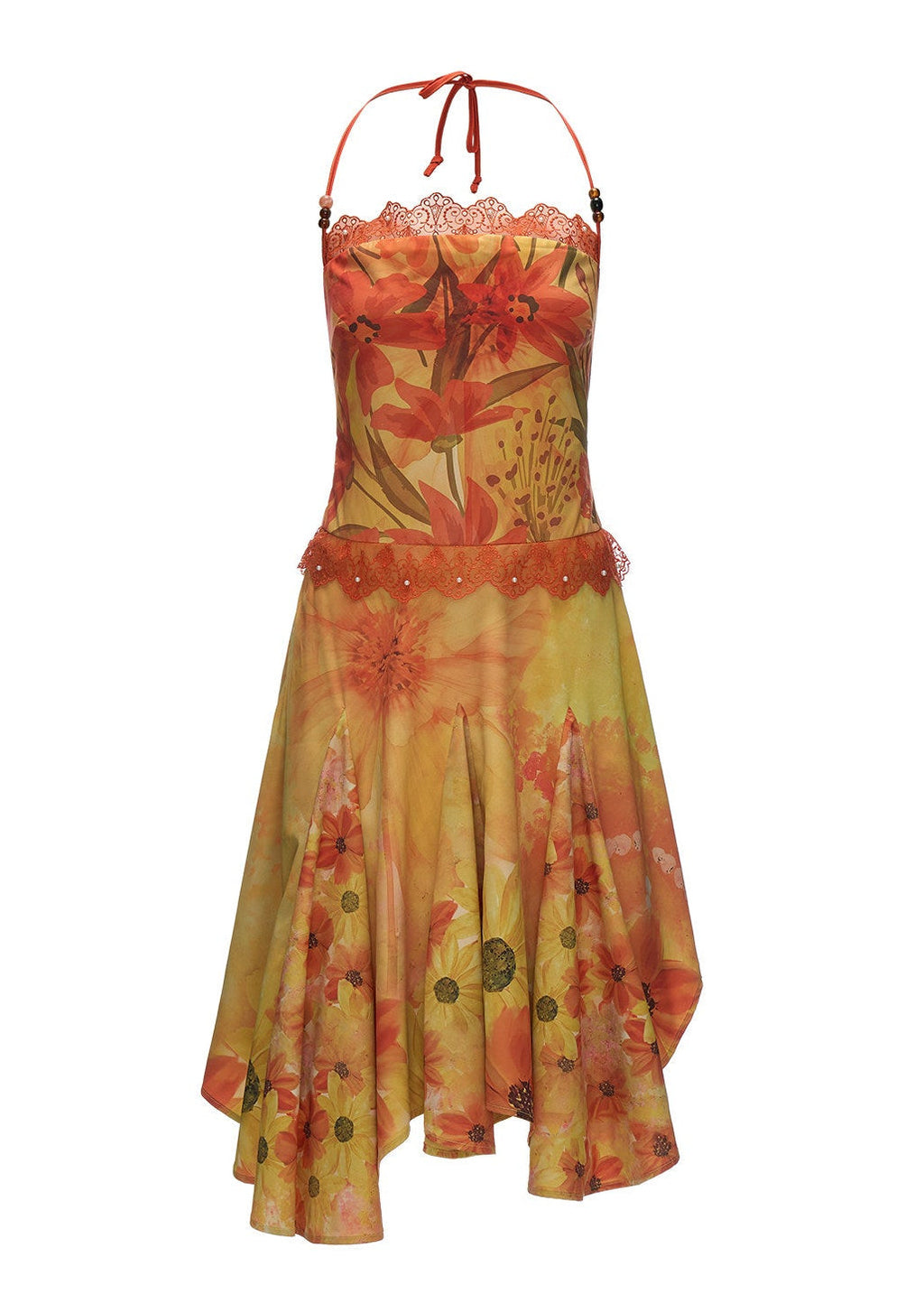 Sunflare Halter Midi Dress