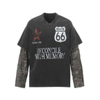Layered Distressed Washed Long Sleeve Tee