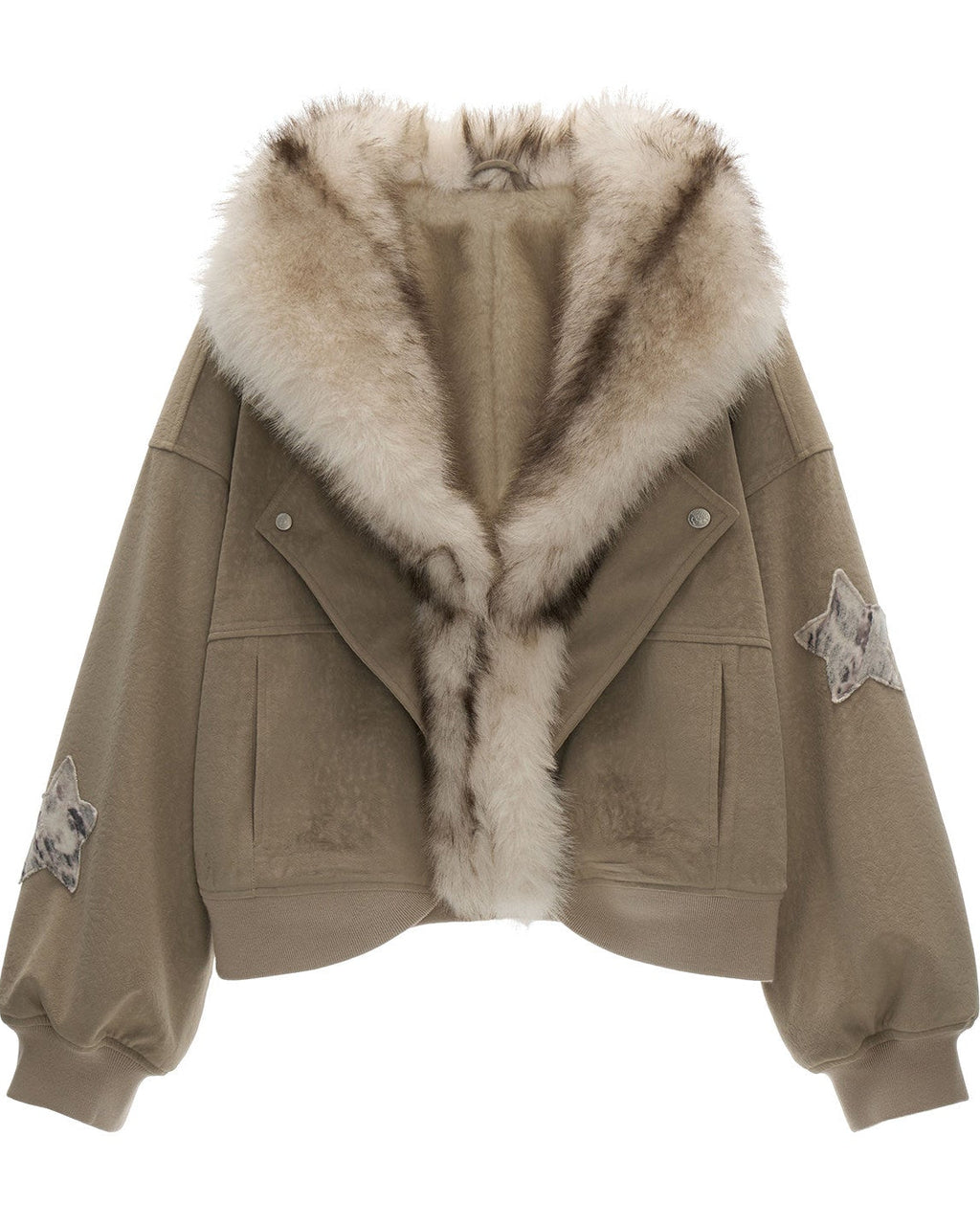 Faux Layer Nubuck Fleece Jacket