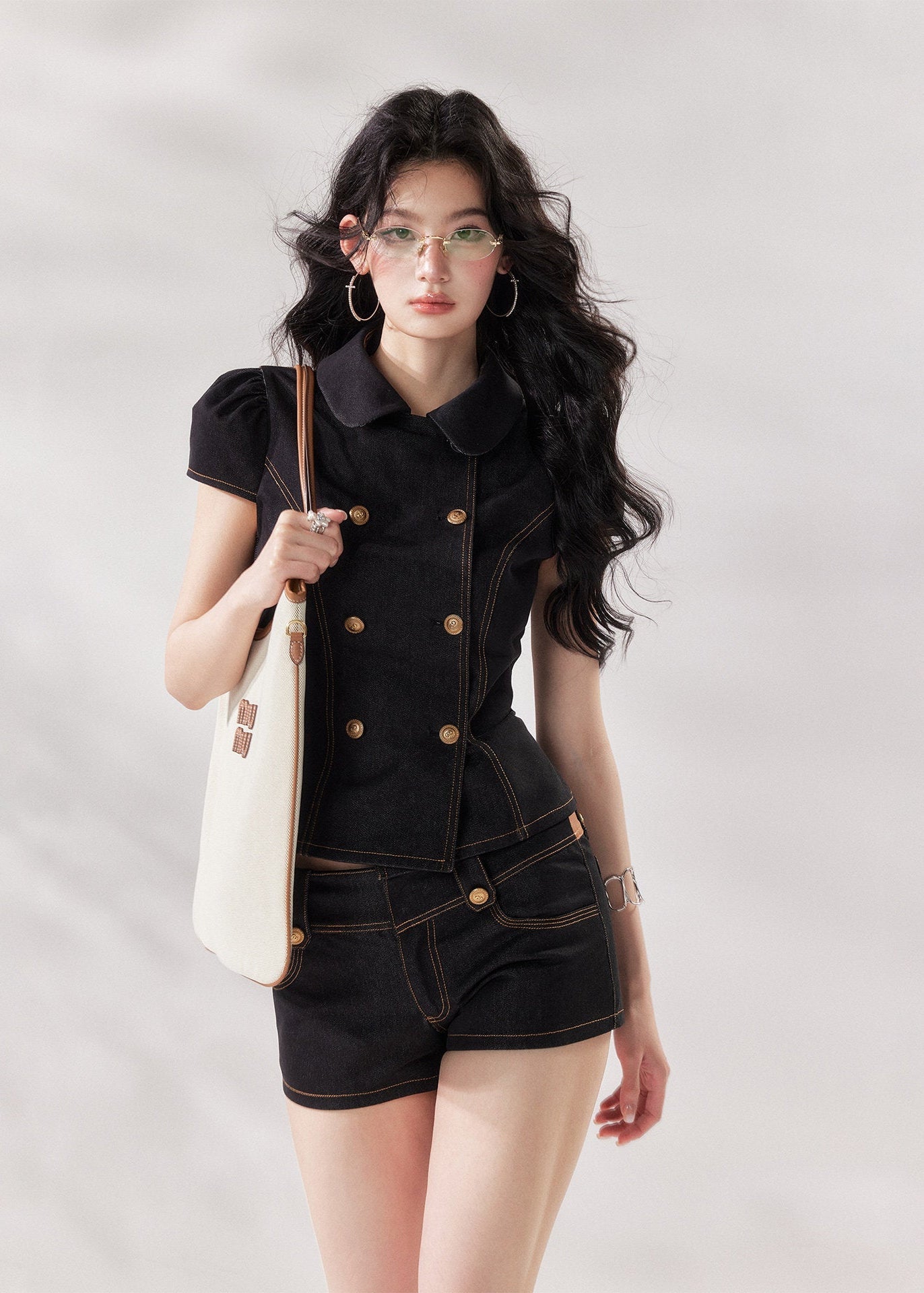 Noir Structured Denim Set