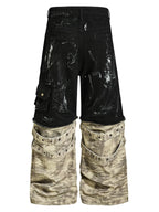 【26s May.】Paint Splatter Patchwork Camo Wide Cargo Pants