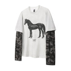 Layered Distressed Washed Long Sleeve Tee