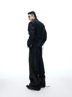【25s Aug.】Striped Belted Cropped Blazer /Pants Set