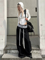 【26s Jan.】Boxing Velvet Curved Wide-Leg Denim Pants