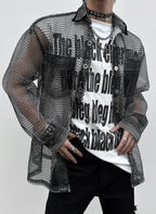 【26s Jan.】Sheer Mesh Korean-Style Casual Shirt
