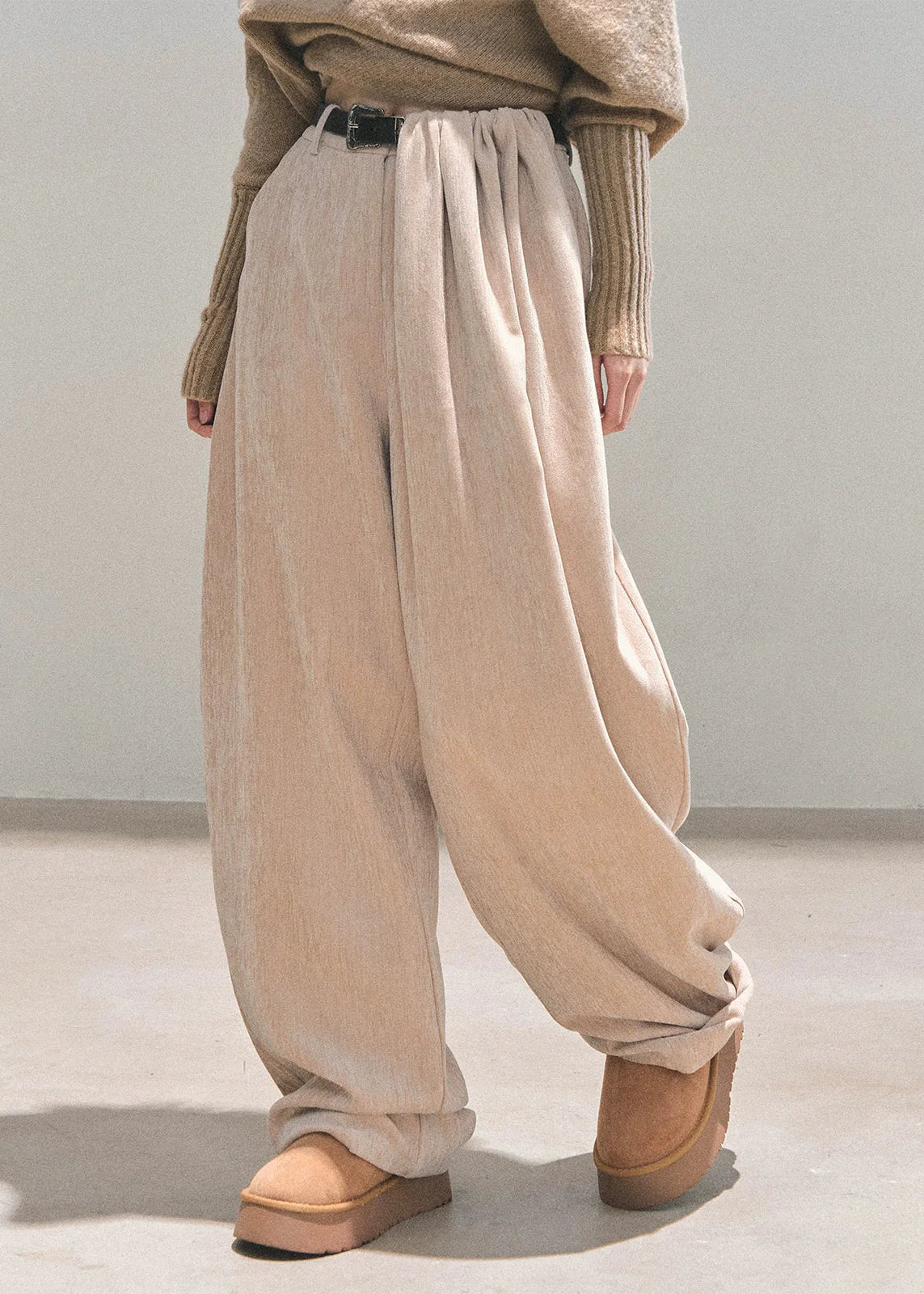 Twilight Drift Plush Wide-Leg Pants