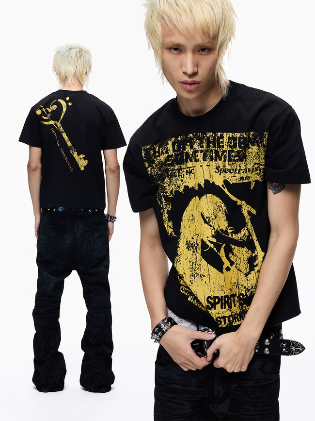 Vintage Rock Band Graphic Cropped Tee Hover Image