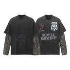 Layered Distressed Washed Long Sleeve Tee