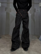 【26s Feb.】14.5oz Raw Selvedge Black Slight Flare Denim Pants