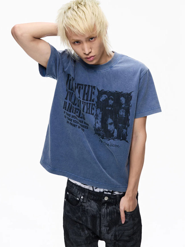 Washed Vintage Graphic Cropped Tee Hover Image
