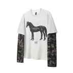 Layered Distressed Washed Long Sleeve Tee