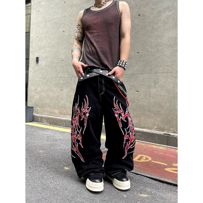 【25s Jun.】Vintage Thorn Embroidery Jeans Hover Image
