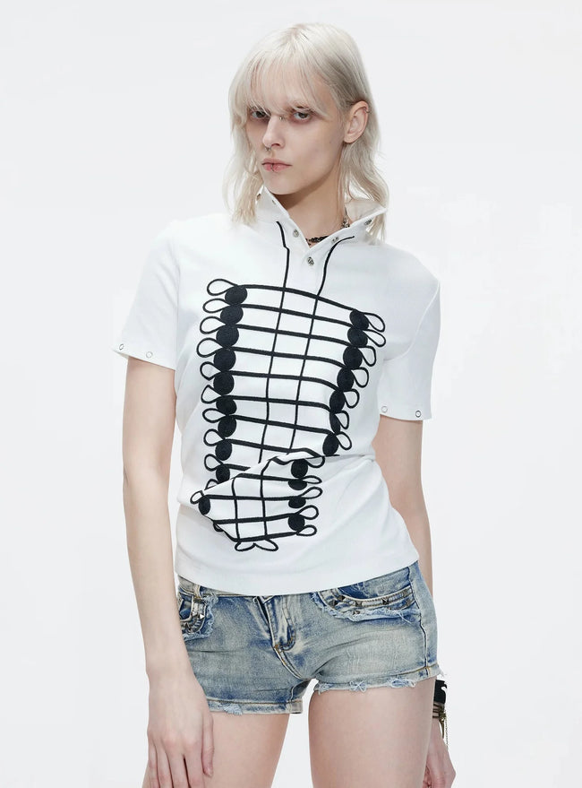 Napoleon Chain Embroidered Polo Tee Main Image