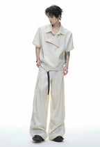 Embroidered Jacquard Wide-Leg Trousers