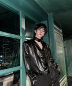 【26s Jan.】Minimal Leather Long-Sleeve Shirt Jacket