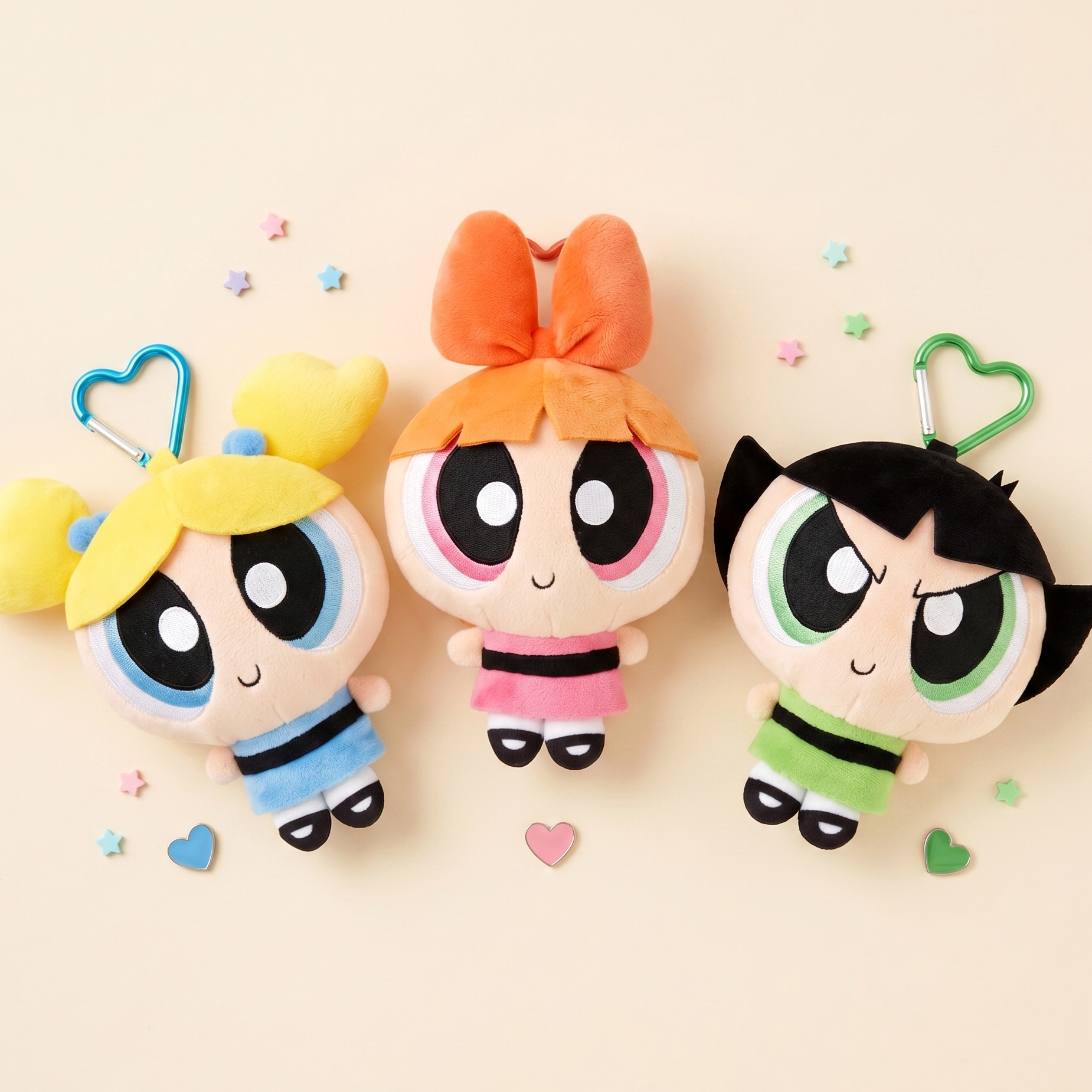 Powerpuff Girls Plush Pouch - Mini Bag with Zip Pocket