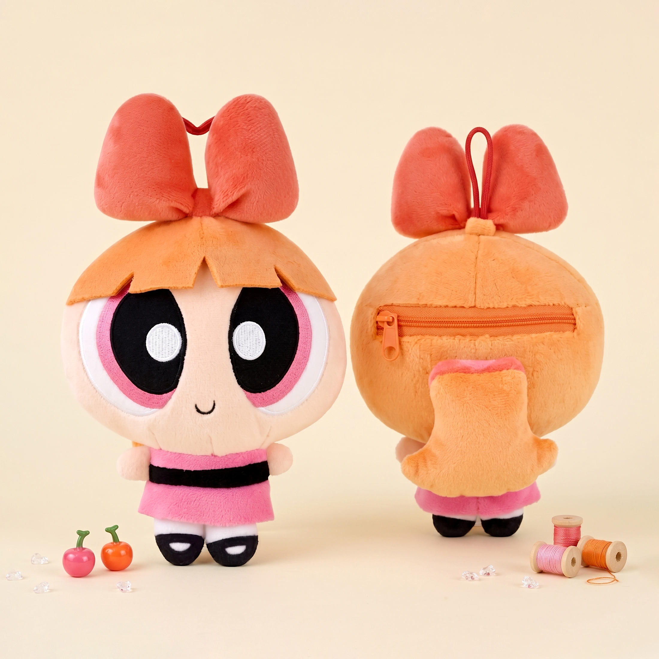 Powerpuff Girls Plush Pouch - Mini Bag with Zip Pocket